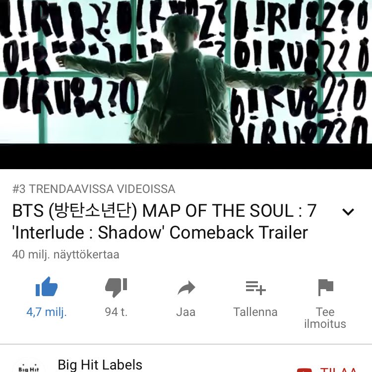StillSatu's tweet photo. #BestFanArmy #BTSArmy #iHeartAwards @BTS_twt
#SHADOW40M
Still trending 3 in Singapore💜
Keep streaming Army fam💕
I know We will get this to 50 M soon https://t.co/RmTY32EMWW