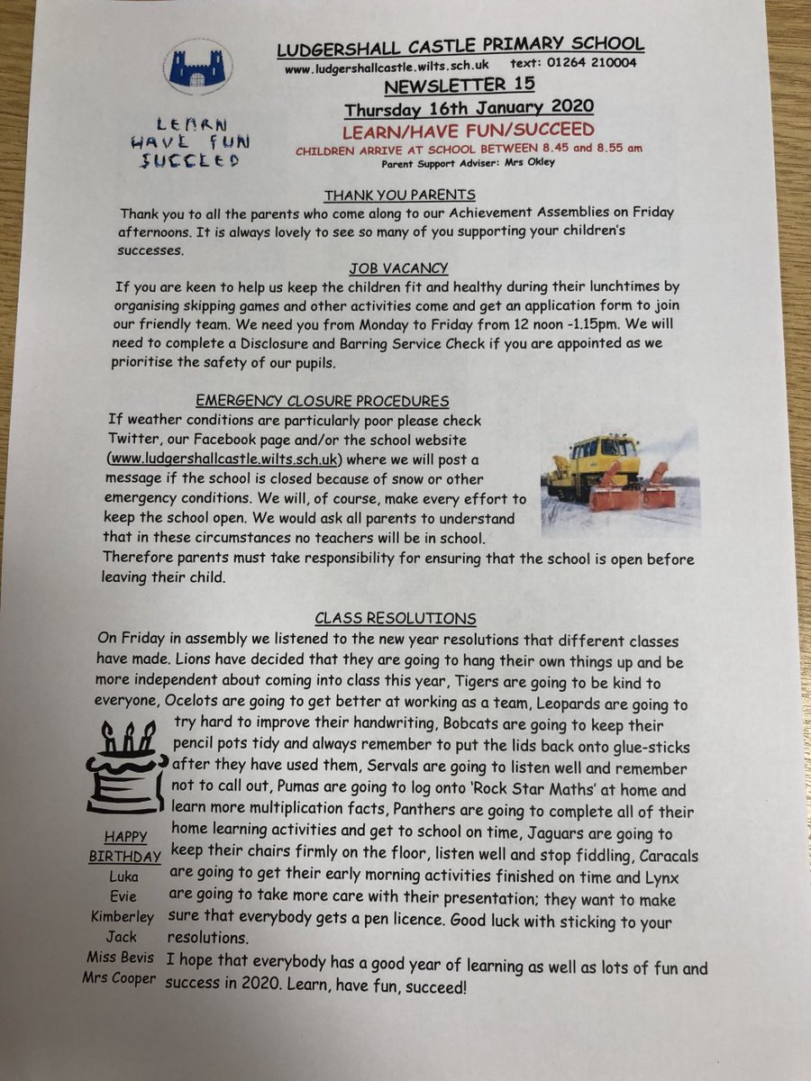 LudCastlePri's tweet photo. Newsletter 15 2020 https://t.co/K1ye2lZsLF