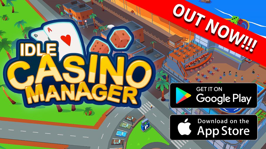 We are happy to announce that our latest game is now available worldwide on Android &amp; iOS! 🥳🥳

➡️ PLAY NOW! - bit.ly/IdleCasino

#idle #Casino #manager #tycoon #game #gamedev #mobile #android #iOS <a href="/AppStore/">App Store</a> <a href="/GooglePlay/">Google Play</a> 
#release #indiegames #indiedev #indie #madewithunity