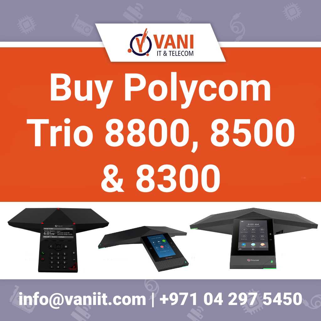it_vani's tweet photo. Buy Polycom Trio 8800, 8500 and 8300 to help you with Conferencing solutions.
Skype Enabled, Poly NoiseBlock exclusive technology and much more.

Link in the comments | DM | info@vaniit.com | +971 04 297 5450

#polycom #polycomtrio #trio8800 #noiseblock #skypephone https://t.co/y1uRjz3L0X