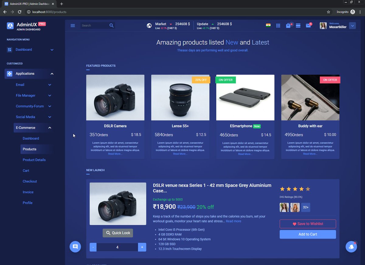 Admiinuiux's tweet photo. https://t.co/PS0jy8jf9u
New template check this out now
#bootstrap4 #html #HTML5 #CSS #jQuery #admin #dashboard #template #UX #UserExperience #uidesign #bootstraptheme #theme #business #professional #creative #angular8 #starterkit #uikit https://t.co/qtzFXuXz3l