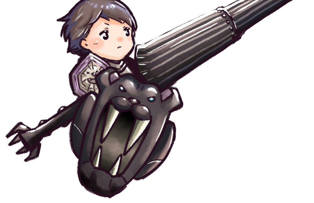 テク 鋼槍狩人 大葉さんにヘッダーを描いていただいた時におまけとして貰ったイラスト 何度見てもかわいい