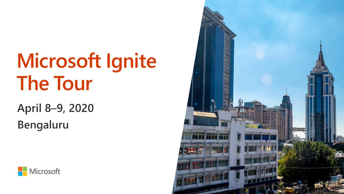 #MSIgniteTheTour is coming to Bengaluru. Join us for free technical training, learn new ways to code, and discover how to optimize for the #cloud. Register now: http://msft.it/6012TknLm