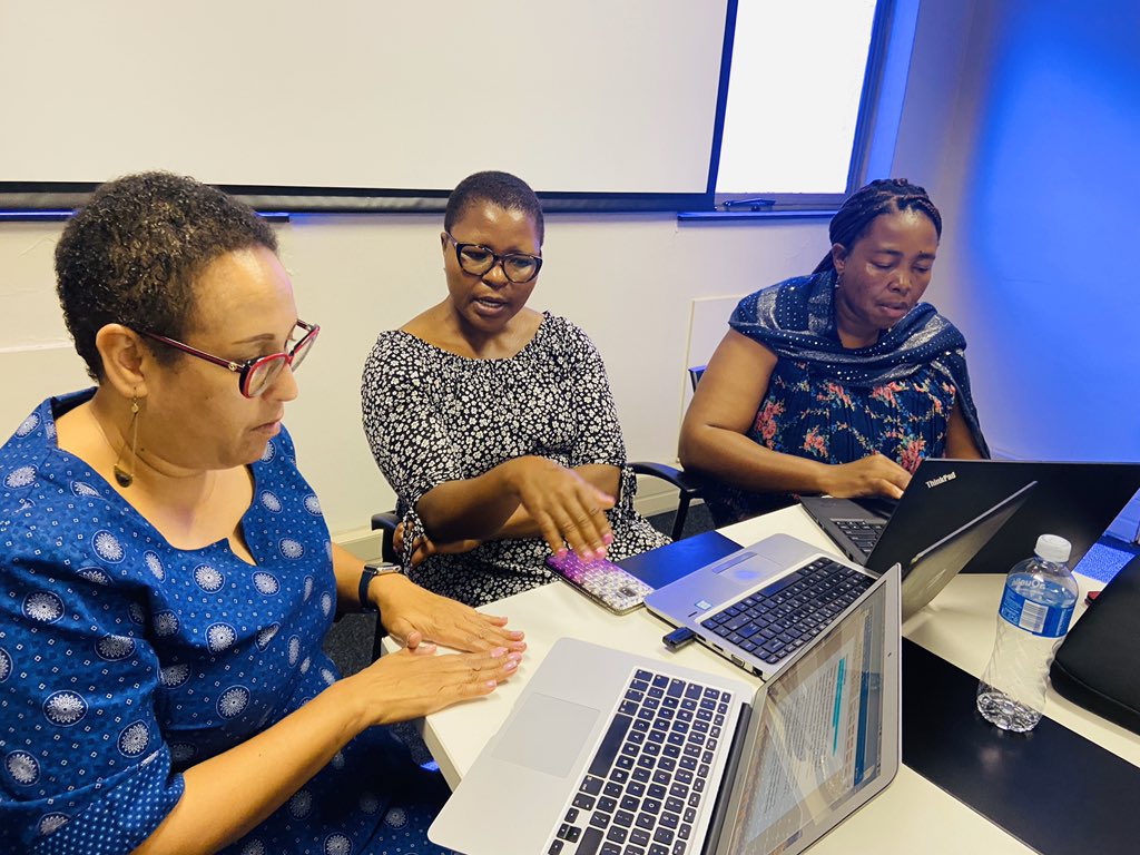 SATBHSS project implementing country Lesotho hard at work developing their policy brief on “Out of Pocket Expenditure Study” at AUDA-NEPAD Offices. The policy brief will highlight their key study results &amp; recommendations for policymakers. #theafricawewant