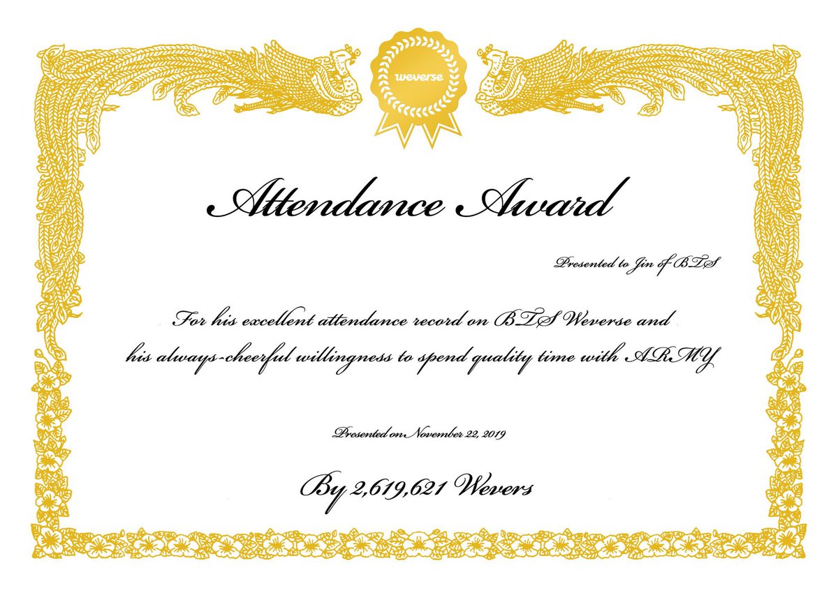 It didn’t take Jin long to rule over Weverse. His perfect attendance during holidays forced the staff to craft the 1st ever Weverse award. Whilst we were busy clowning Jin for not knowing how to post a “moment”,he was waiting for right time. His 1st story=showing off his award.