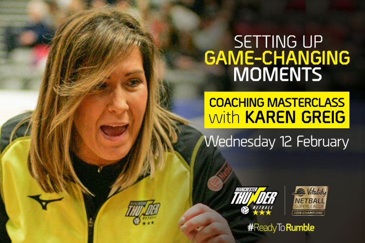 thundernetball's tweet image. If there's one person who knows about game changing moments it's the Superleague-winning Head Coach - our very own @kjgreigy.

Her next Coaching Masterclass on 12 February focuses on those moments - knowing when they are and knowing what to do.

BOOK NOW - manchesterthunder.co.uk/event/coaching…