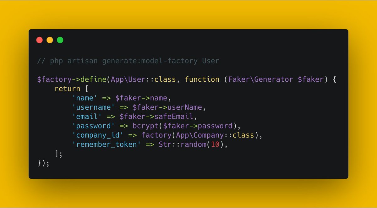 marcelpociot's tweet image. Save yourself the time of manually defining your @laravelphp model factories and use my package instead.
It automatically generates model factories from your database schema and model relations.
github.com/mpociot/larave…