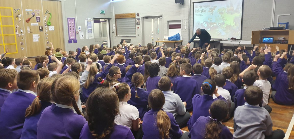 Galley_Hill's tweet photo. Wonderful story telling and workshop with @PeteBarronMedia and @DarlingtonBS. The children really enjoyed Darly and his adventure through the enchanted tunnels. https://t.co/FHsUDKCWKV