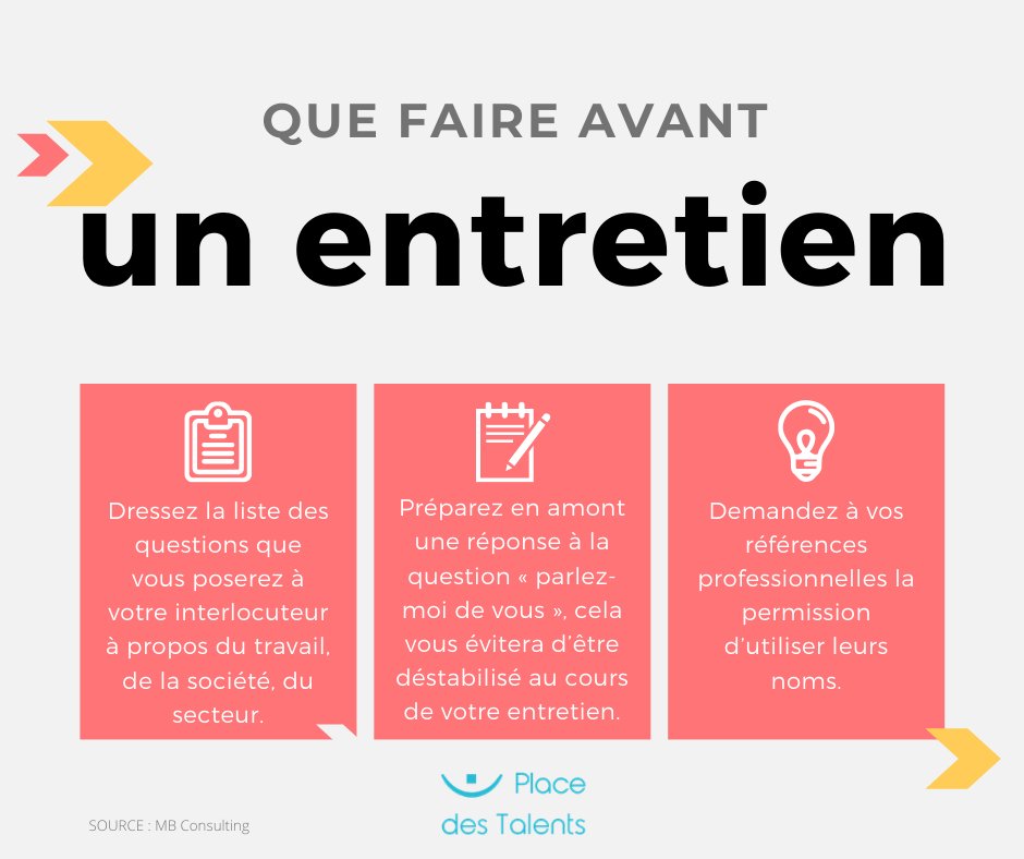 🔹 Vous venez de décrocher un #entretien mais vous ne savez pas comment le préparer ?

→ Voici quelques conseils afin de préparer en amont ce dernier !