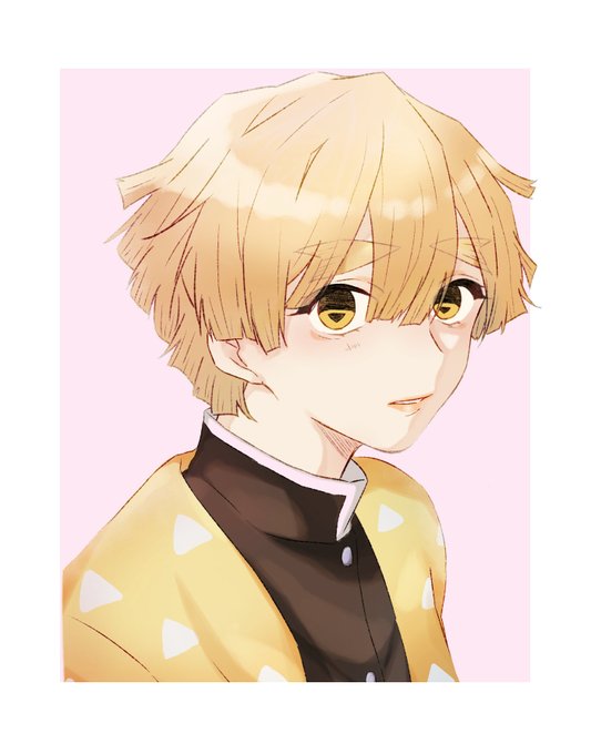 クオ🍑さんがTwitterに投稿した我妻善逸(鬼滅の刃)のイラスト。