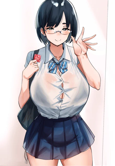 黒髪眼鏡のくせにピアスしてるJKです 