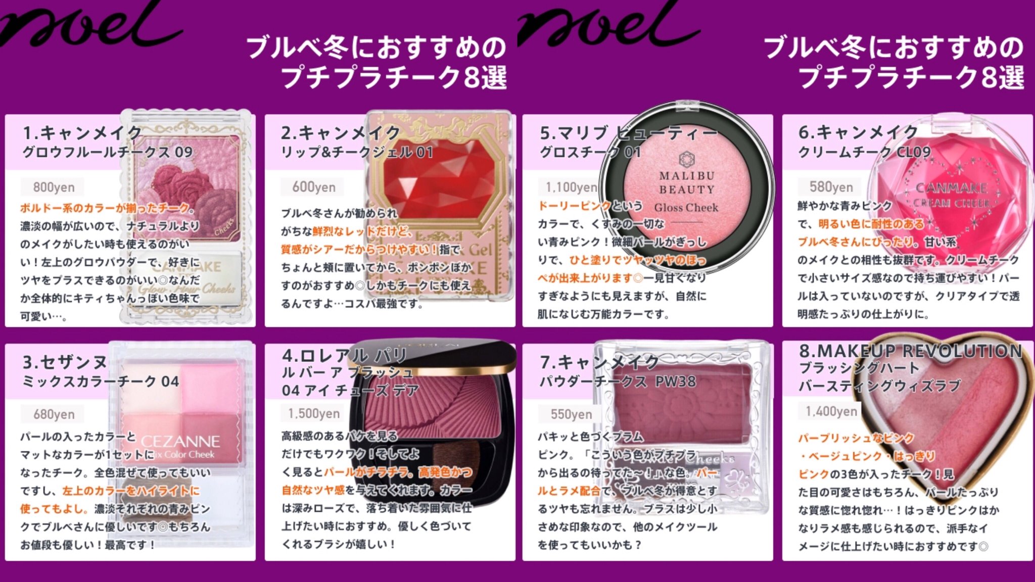 Noel Cosme公式 Pa Twitter 今まで投稿したパーソナルカラーごとのおすすめ プチプラチーク を全部まとめちゃいました どれも見てるだけでワクワク 自分の肌をなめらかに 健康的に見せてくれるカラーを把握できていたらメイク選びがもっと楽しくなるかも