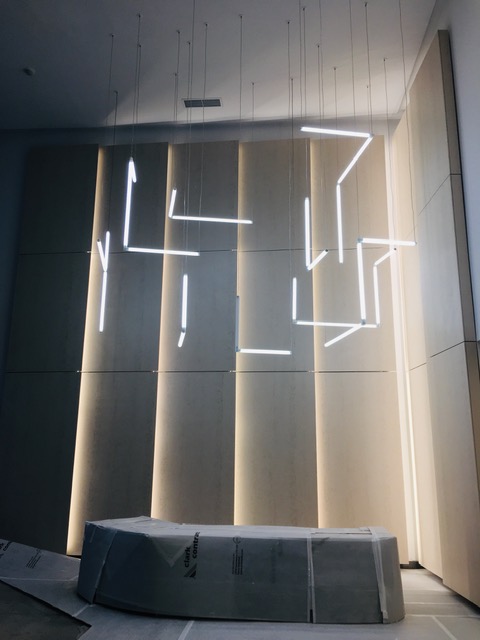 A work in progress snapshot from a current project on Glasgow's Douglas Street where WMQ is providing a full Category A M and E fit-out over several floors of this city centre space. Lots of really interesting lighting features throughout the building. More images to follow