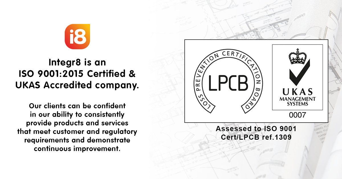 Integr8London's tweet photo. Integr8 are ISO 9001 certified and UKAS accredited by the Loss Prevention Certification Board (LPCB) ✅🏅

This accreditation demonstrates our ability to ensure our customers consistently receive high-quality products and services that meet industry standards.

#ISO9001 https://t.co/Gmkk7N89Qd