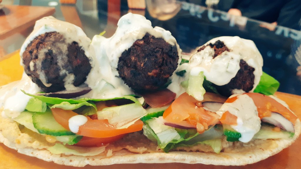 milena_zie's tweet photo. Moroccan spiced falafel, dukkah hummus, flat bread & salad @CafeCalatrava @EdWalker18 @samroth88 @KarolineIKP @BaxterStorey #Veganuary #welovethisbusiness #londonstorey https://t.co/g3JCGvm4qf