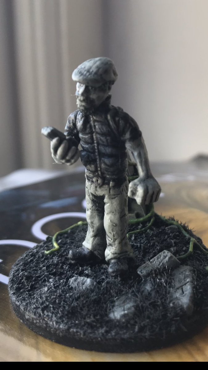 jonathanboakes's tweet photo. Nigel Danvers, from The Lost Crown. I re-found this tiny chap yesterday, in the book cupboard. Tiny emf, flat cap and body warmer (vest). Hopefully he’ll bring luck, while we finish. 🍀 #thelostcrown #blackenrock #nigeldanvers https://t.co/wJTCbRFXrb