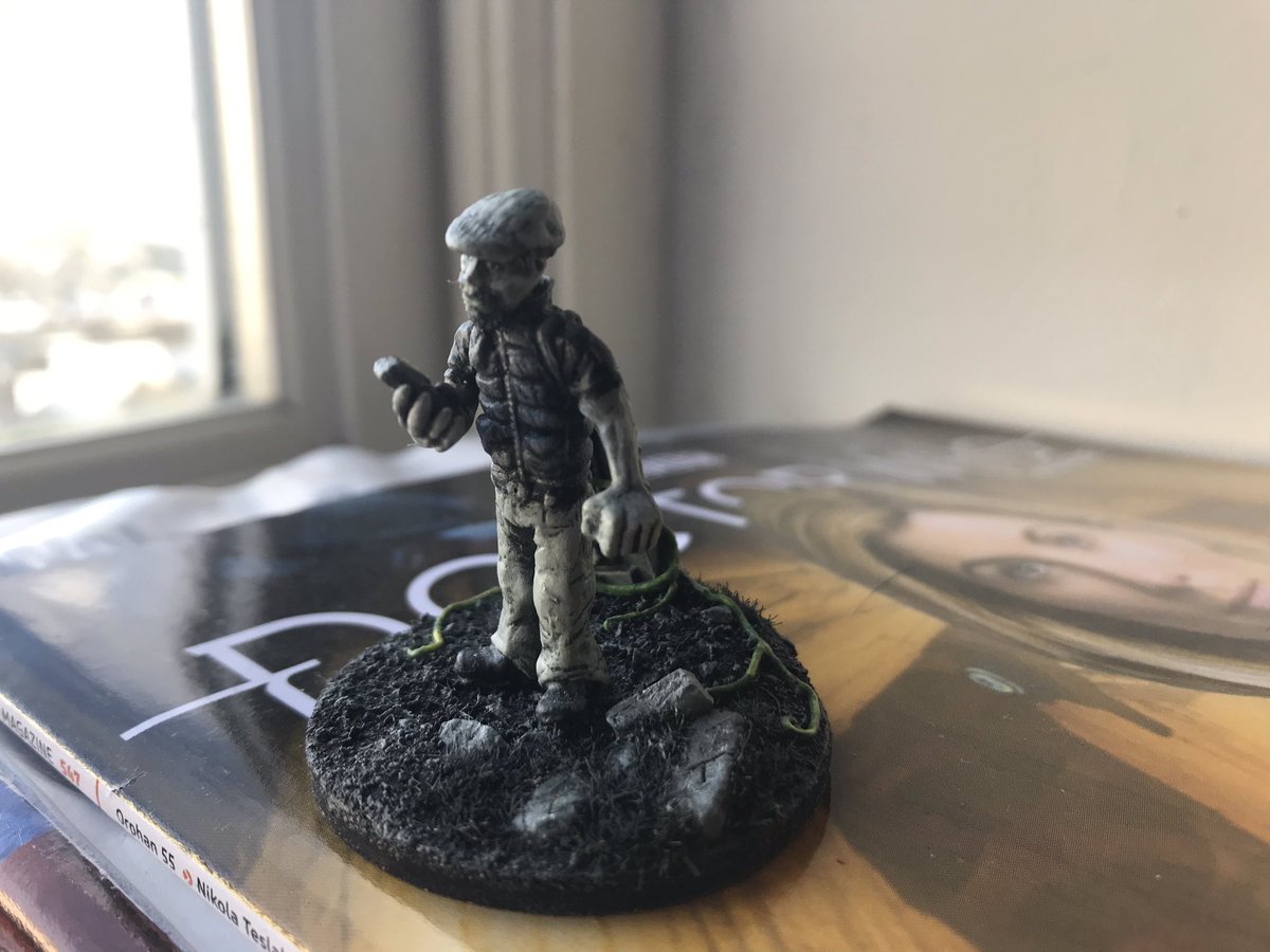 jonathanboakes's tweet photo. Nigel Danvers, from The Lost Crown. I re-found this tiny chap yesterday, in the book cupboard. Tiny emf, flat cap and body warmer (vest). Hopefully he’ll bring luck, while we finish. 🍀 #thelostcrown #blackenrock #nigeldanvers https://t.co/wJTCbRFXrb