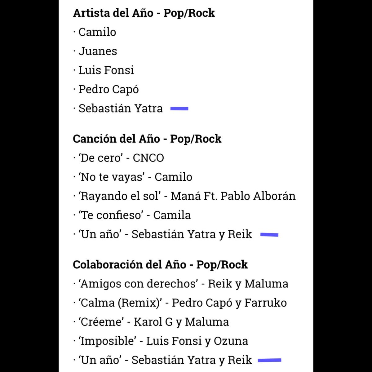 Sabrijl271's tweet photo. @SebastianYatra tiene 10 NOMINACIONES en @premiolonuestro 👏🏻
Álbum del Año
Canción del Año Pop/Rock
Canción del Año Urbano/Pop
Colaboración del Año Pop/Rock
Video del Año
Artista del Año Pop/Rock
Sencillo del Año
Video del Año
Colaboración 'Crossover' del Año y Regional Mex https://t.co/hBplue7cUp