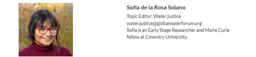 I have exciting news! I was chosen as the new #WaterJustice topic editor at @GWFWater! It's an honor and a huge exciting challenge for the new year! Now you know, if you have an interesting piece related to water justice, send it this way! 
@RECOMS_ITN @WaterJustice @ihedelft