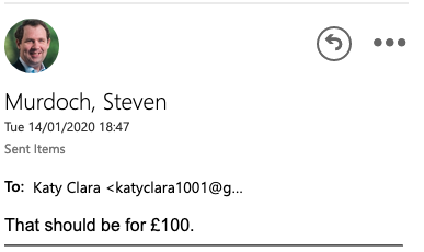 That should be for £100.