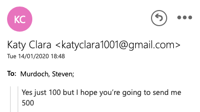 Yes just 100 but I hope you’re going to send me 500