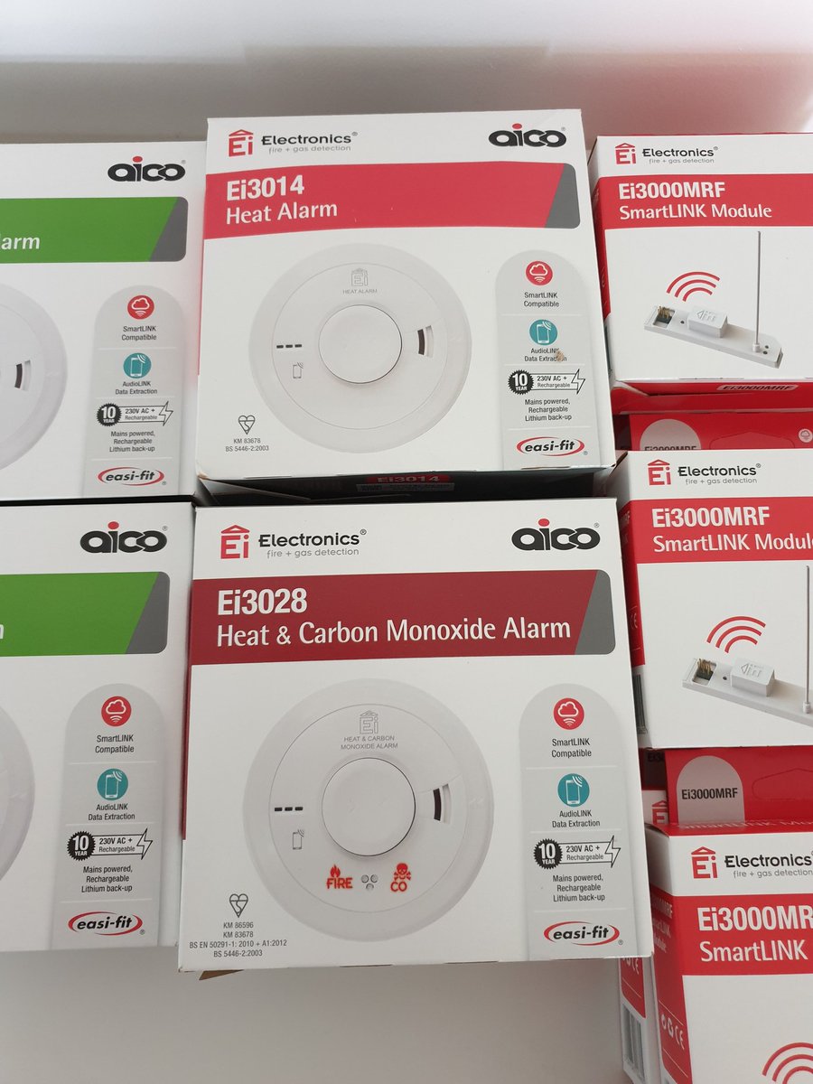 ejb_electrical's tweet photo. Nice little smoke, heat and carbon monoxide detection upgrade in a hmo last week using my go to brand @aico_ltd 3000 series, perfect for any rental property especially with the smart modules for interconnection without cabling infrastructure. https://t.co/lzs3gJa7b6
