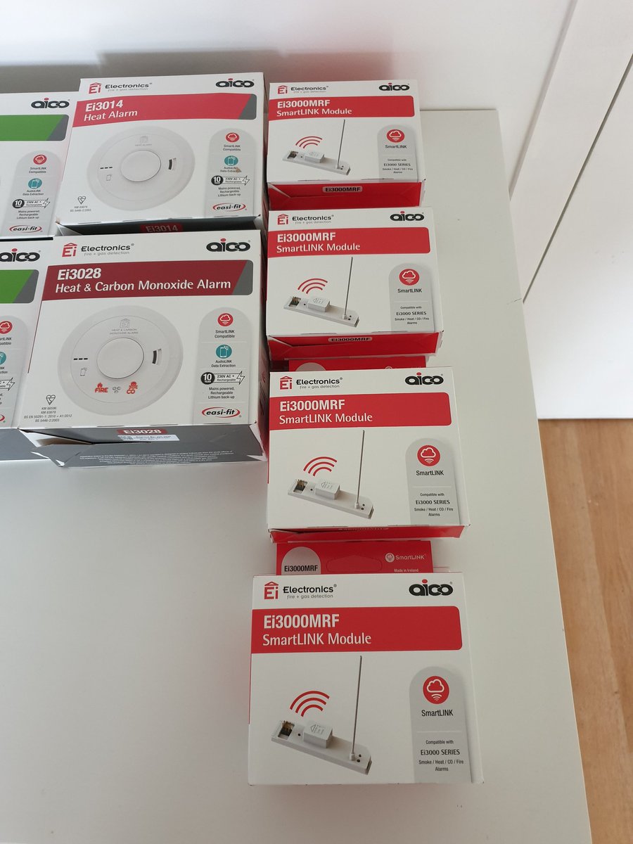 ejb_electrical's tweet photo. Nice little smoke, heat and carbon monoxide detection upgrade in a hmo last week using my go to brand @aico_ltd 3000 series, perfect for any rental property especially with the smart modules for interconnection without cabling infrastructure. https://t.co/lzs3gJa7b6