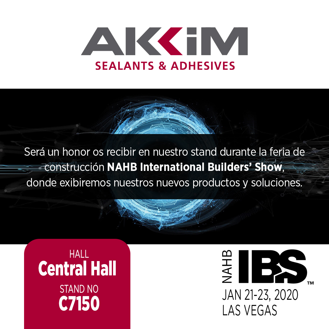 You can visit us at #ibs2020 in #LasVegas 21-23 January !
Our team is waiting for all visitors to show our products and permanent solutions.
📍You can find us at Central Hall , Booth C7150

#akkimsealant #buildershow2020 #construction #sealant #adhesive #silicone #pufoam #coating