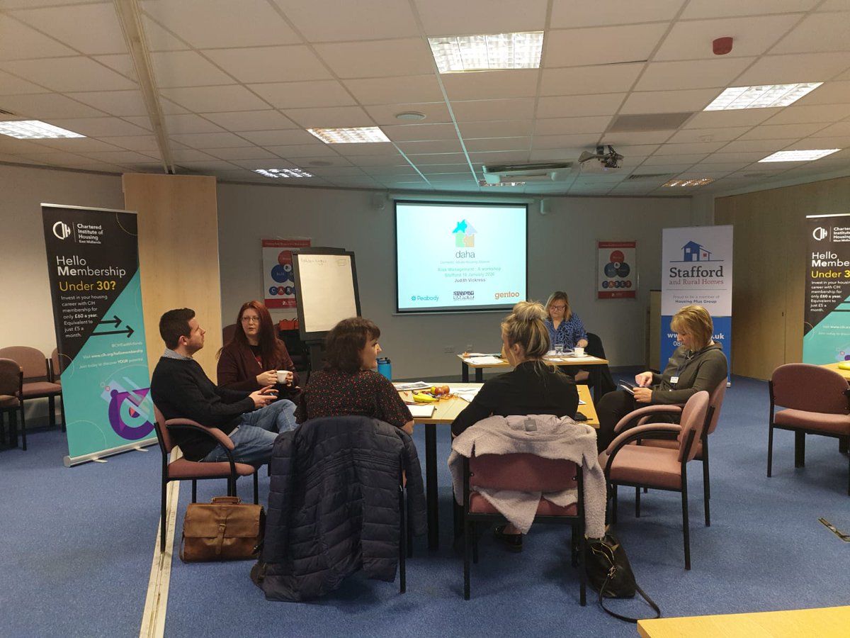 JillAllcoat's tweet photo. A massive thank you to @judith_vickress  @DAHAlliance working in partnership to deliver Risk Management workshop today as part of @CIHmembership @CIHWestMidlands . Thank you @SARHomes for hosting and looking after us so well! #proudtobeprofessional #cihmembervalue https://t.co/93UUhSVKHC