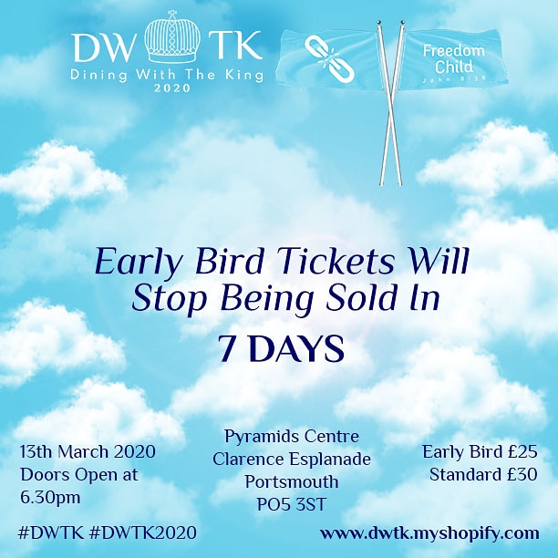 pensaportsmouth's tweet photo. Have you bought your Dining With the King ticket yet? You can buy one by going to the link in our bio.
Therefore if the Son makes you free, you shall be free indeed.
John 8:36
#freedom #freedomchild #dwtk #dwtk2020 #portsmouth #portsmouthuniversity #hampshire https://t.co/jwxQOhZCJT