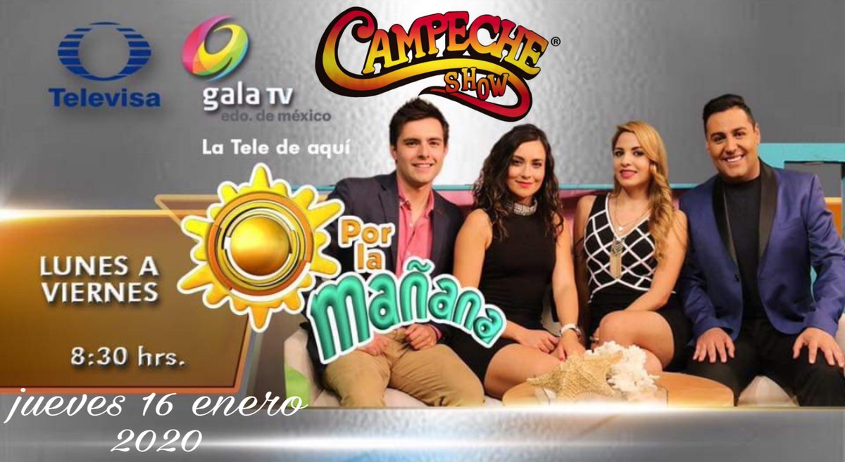 Amigas amigos muy buenos días, hoy nos vemos en el Programa Por la mañana @PorLaMananaTv en televisa Toluca por galavision 9.1 de T.V abierta. 
Campeche Show 
con Alma Corazón y Vida