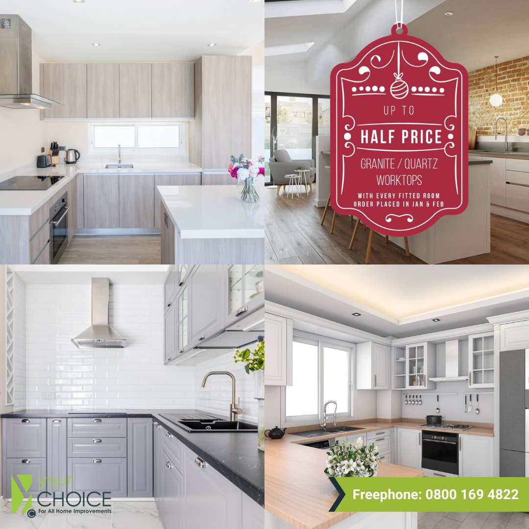 Get up to HALF PRICE Granite and Quartz Worktops with every fitted room in our sale. 
Call for a quote on 0800 169 4822
.
#kitchen #sale #januarysale  #home #homeimprovements #homerenovations #renovate #manchester #failsworth #housingunits #kichensale  #Granite #Quartz