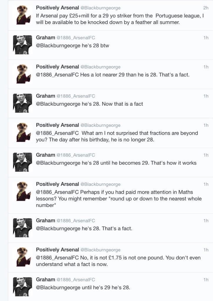 Never forget this timeless Twitter debate."He's 28 until he turns 29. That's how it works."