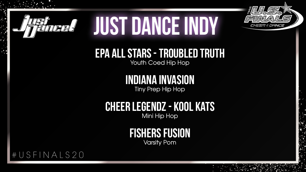 JustDanceSeries's tweet photo. Let us also take a moment to shoutout our #goldbid recipients from Just Dance Indy! We look forward to seeing you celebrate the end of your season @theusfinals! #USFinals20  ✨🖤 https://t.co/cQniCM4efb
