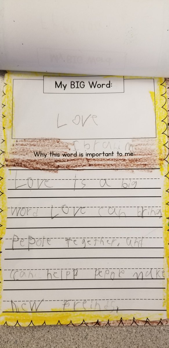 ORVanderVelde's tweet photo. In Social Studies, 2C is learning about Dr. Martin Luther King, Jr. and reading the book Martin's Big Words, by Doreen Rappaport.  We created our own Big Words Books, inspired by Dr. King and his dream. #MLK #love #courage #peace #dream #oakridgemustangs https://t.co/Ac3o1Fcs1G