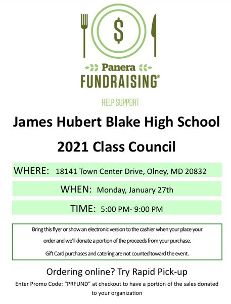 Bengals!! This coming monday, we're having a fundraiser at the Olney Panera from 5-9!! Show this flyer when you order 💕