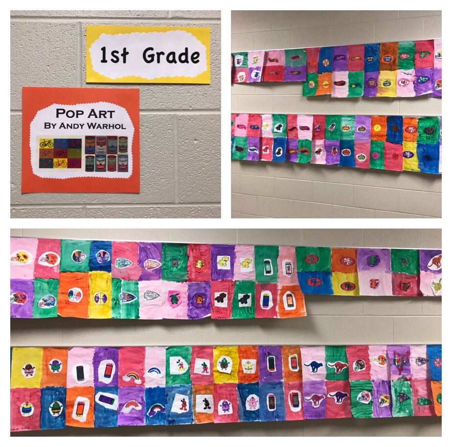 1st grade - “Pop” Art; today’s ideas. Andy Warhol study. <a href="/HESSwathers/">Hesston Elementary</a>