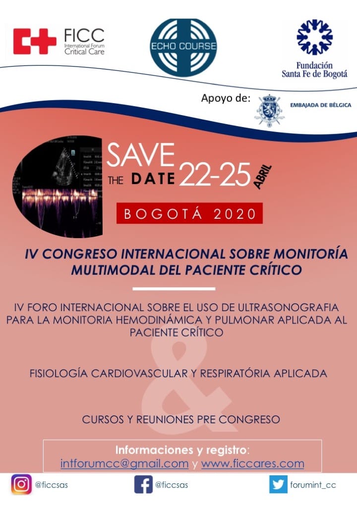 ForumInt_cc's tweet photo. Many thanks to @BEembassyBogota for their unconditional support to our #Echocourse #CriticalCare #appliedphysiology #lungultrasound international forum in multimodal hemodynamic monitoring Bogotรก April 22-25, 2020. Info intforumcc@gmail.com https://t.co/4zNqSDigRh