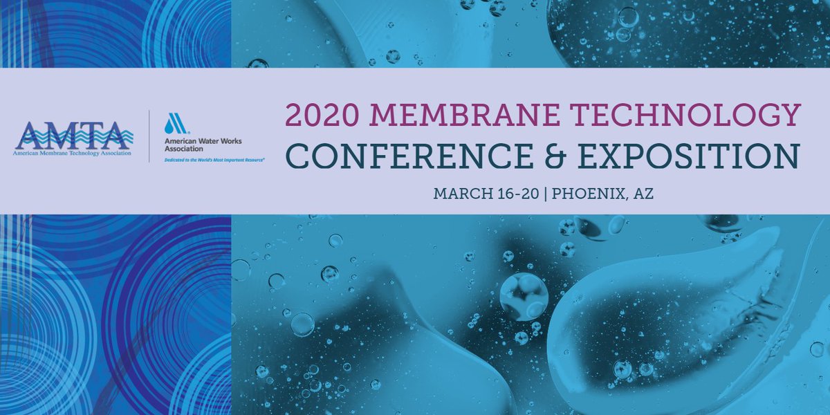 awwa's tweet photo. Each year the Membrane Technology conference reveals new directions in water and wastewater treatment technologies, desalting and membrane bioreactor applications. Register by February 14, 2020, for best rates https://t.co/BBKTLMVrck #MTC20, @AMTAorg org #membrane, #membranes https://t.co/l3ZYHAeMyd