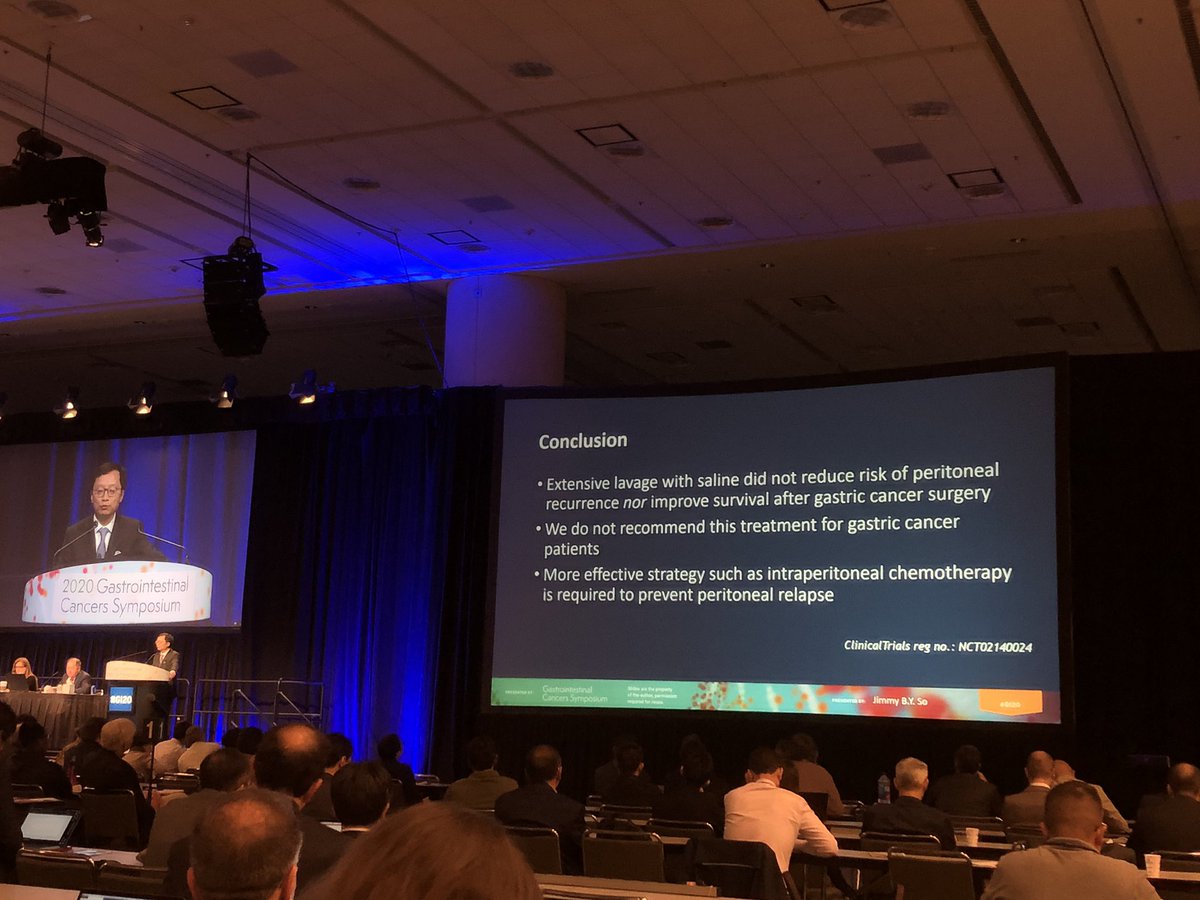 Excellent presentation of <a href="/JimmySo89571074/">Jimmy So</a> and EXPEL study group at #GI20. Extensive peritoneal lavage in curative GC treatment, might be only useful for patients with positive cytology. <a href="/SPeritoneum/">SoMe4Peritoneum</a> <a href="/oliviawriting/">Olivia Sgarbura</a> <a href="/DeliaCortesGuir/">Delia Cortés Guiral</a> <a href="/dr_mohammadyami/">Dr.Mohammad ALYAMI</a> <a href="/RovielloFranco/">Franco Roviello</a> <a href="/polom_karol/">Karol Polom</a>