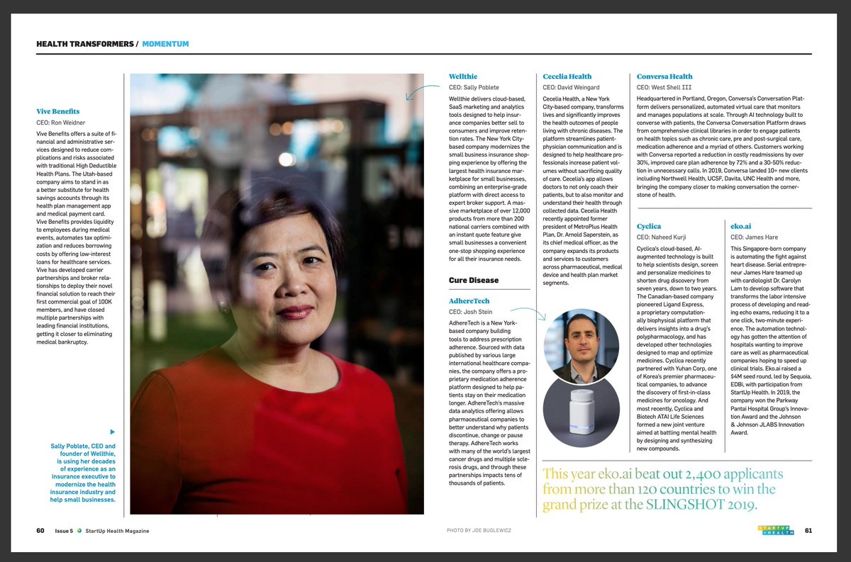 Wellthie's tweet photo. @Wellthie is proud to be featured in @startuphealth's 5th issue as a health transformer!

https://t.co/bXUuTLpbwL

#StartUpHealth #HealthInsurance https://t.co/QjCAkAW0ET