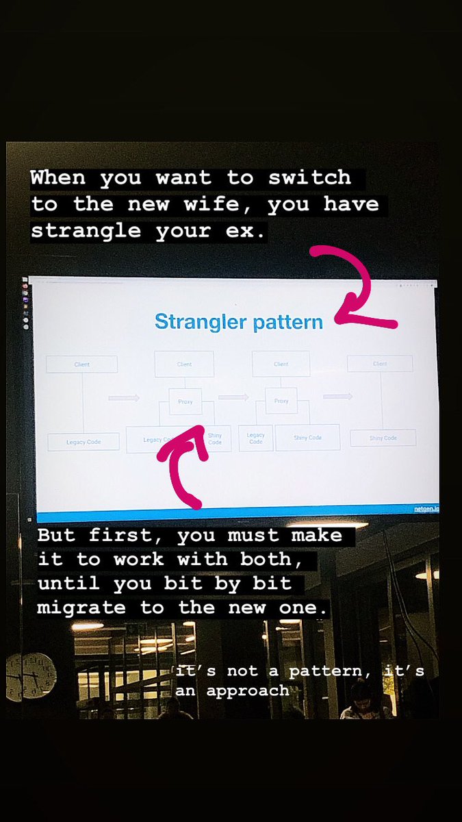 DominikCernelic's tweet image. Today’s 101th edition of @zgphp was fun. Read in the picture how the #stranglerpattern works.