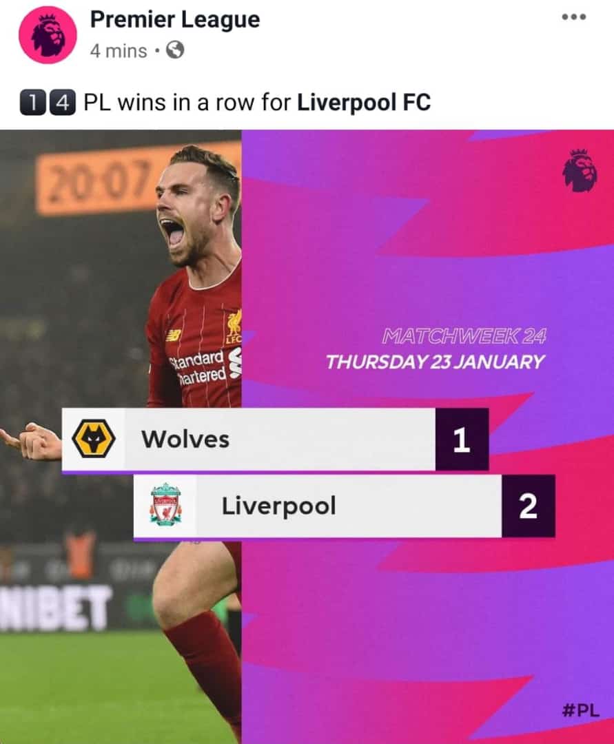 ganeshsrm's tweet photo. jst wen I thought tis might be the game we'll lose atlast.. Bobby had other plans😂..  u jst can't write them off at any stage . . what a game by Wolves though🔥. . Liverpool 16pts clear the table, 14 PL win in a row &amp; 40 PL matches unbeaten🔥🔥🔥 https://t.co/ykDr9F4QCS