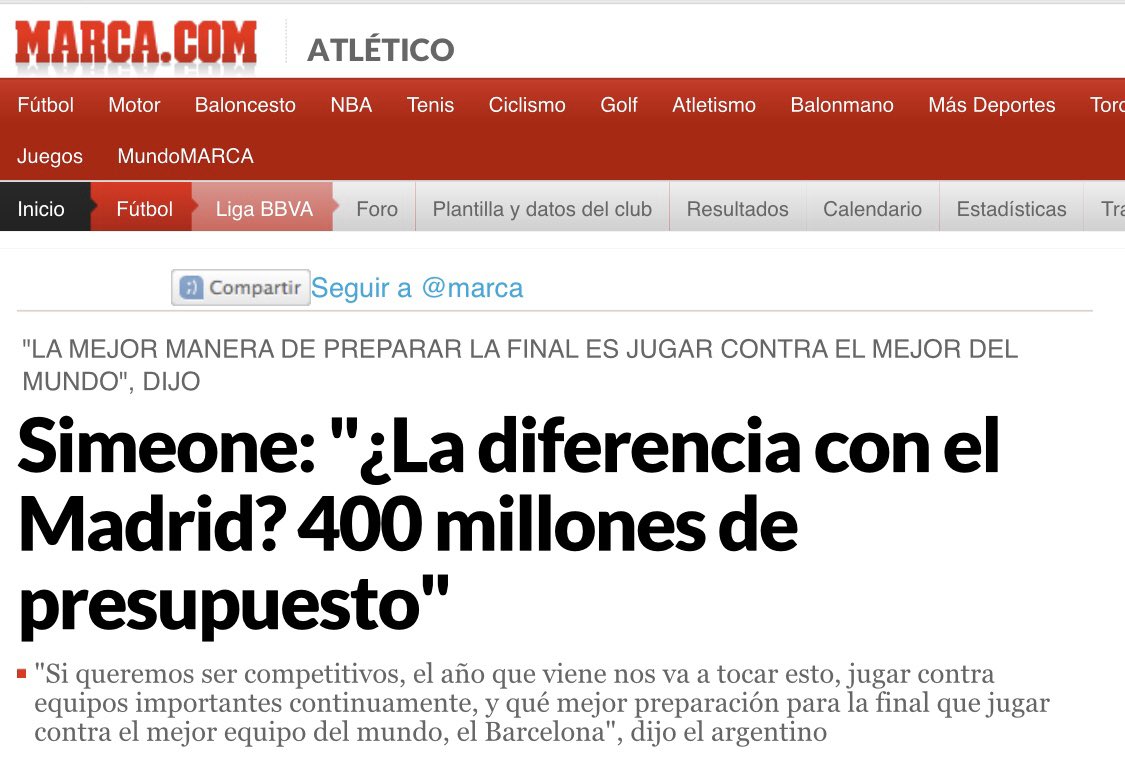 musicoloko7's tweet photo. Presupuesto Atlético de Madrid > 350M.€

Presupuesto de Cultural Leonesa > 2,75M.€

#ElPresupuesto https://t.co/wcKuRNHbaa