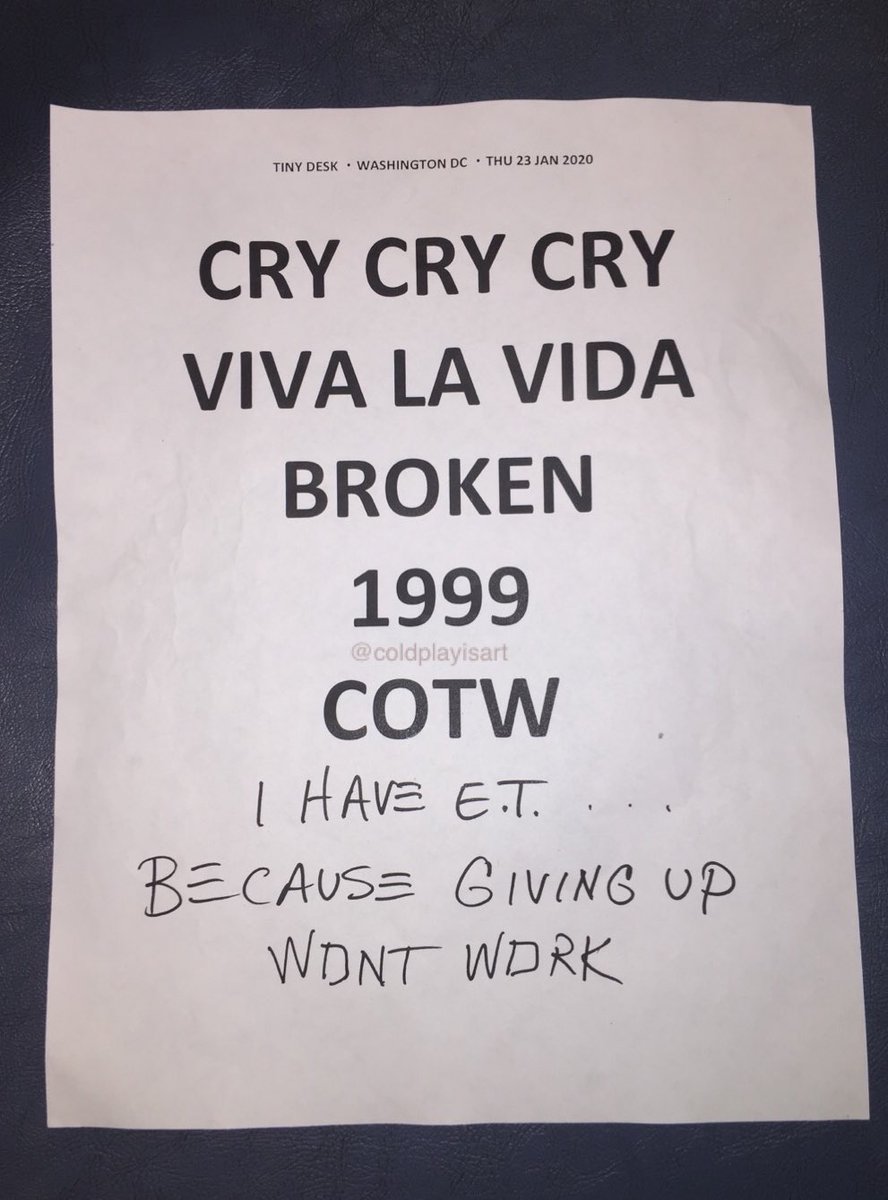 coldplayisart's tweet photo. Best. Day. Ever!!! I am so grateful to have been able to experience a part of this era in person ♥️ @coldplay you are the BEST! #TinyDesk is also fantastic! I can’t wait to get to see the recording and relive this concert! https://t.co/Pk9aeOhofL