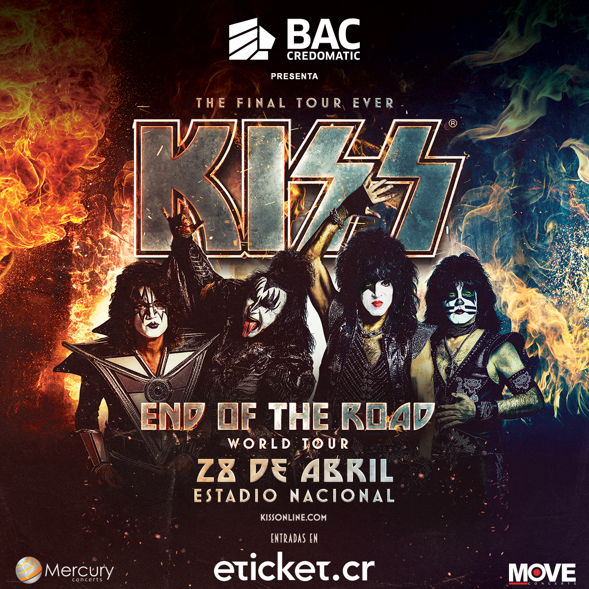 MoveConcertsCR's tweet photo. ¡Nunca podrás vivir un concierto igual! Esta es tu oportunidad de ver a 🔥 KISS EN COSTA RICA, POR PRIMERA Y ÚNICA VEZ🔥
Corré a comprar tu entrada aquí:
🎟️ https://t.co/0hBaWJDhsY
☎️ 2295-9400
🛒 Servimás Autorizados
#MOVECR #COSTARICA #KISSCR #ENDOFTHEROAD #KISSArmy https://t.co/XO1PbpP6F8