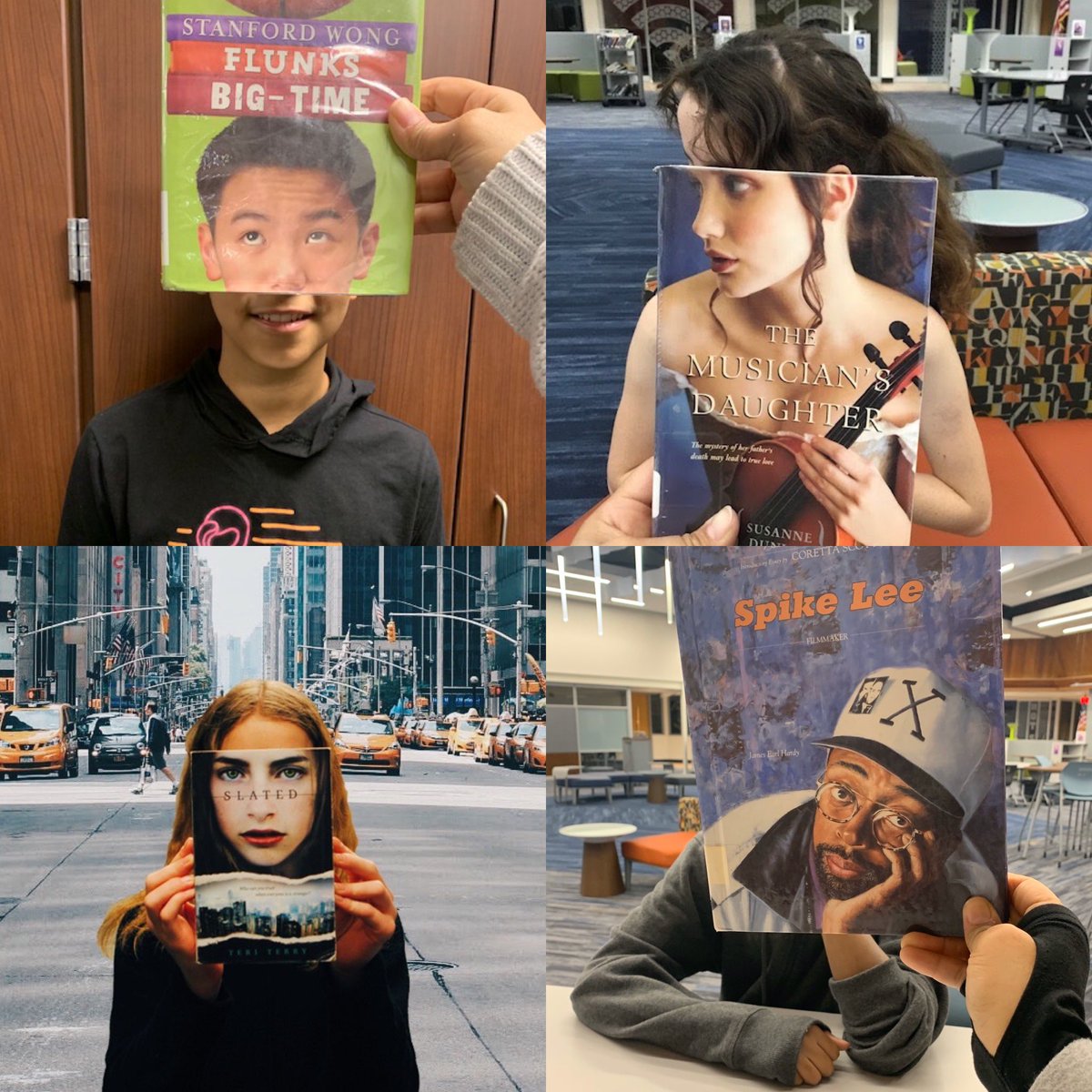 SMSMediaCtr's tweet photo. BOOKFACE WINNERS:

💥Staff win goes to Mrs. Bianchi ⁣⁣
💥6th grade win goes to Nemiraldeen⁣⁣
💥7th grade win goes to Neah (Undefeated)⁣⁣
💥7th grade creative BF win goes to Penelope⁣⁣
💥8th grade win goes to Ahmin
#smscompass #Smsbookface2020 https://t.co/OZYPuNrh3e