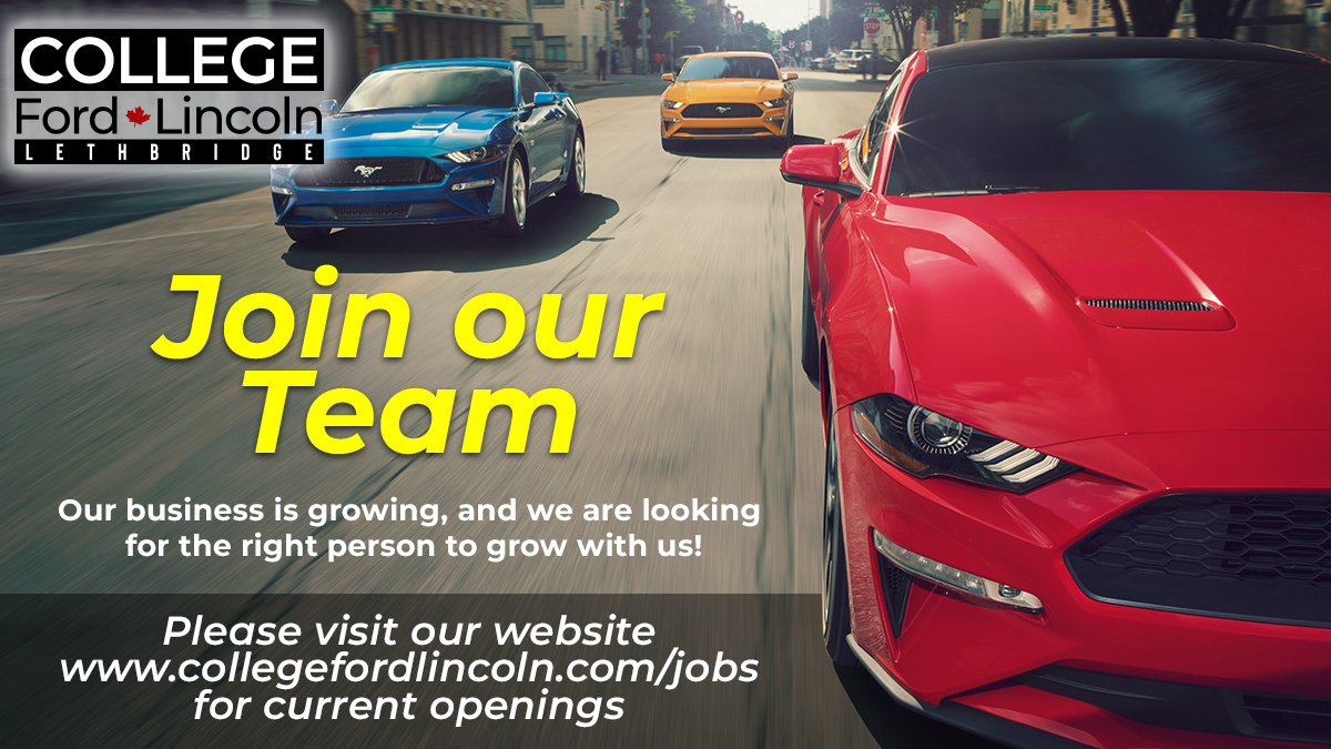 Join our Team! Please visit our website for our current openings! collegefordlincoln.com/jobs

#Lethbridge #Jobs #YQL #Hiring
