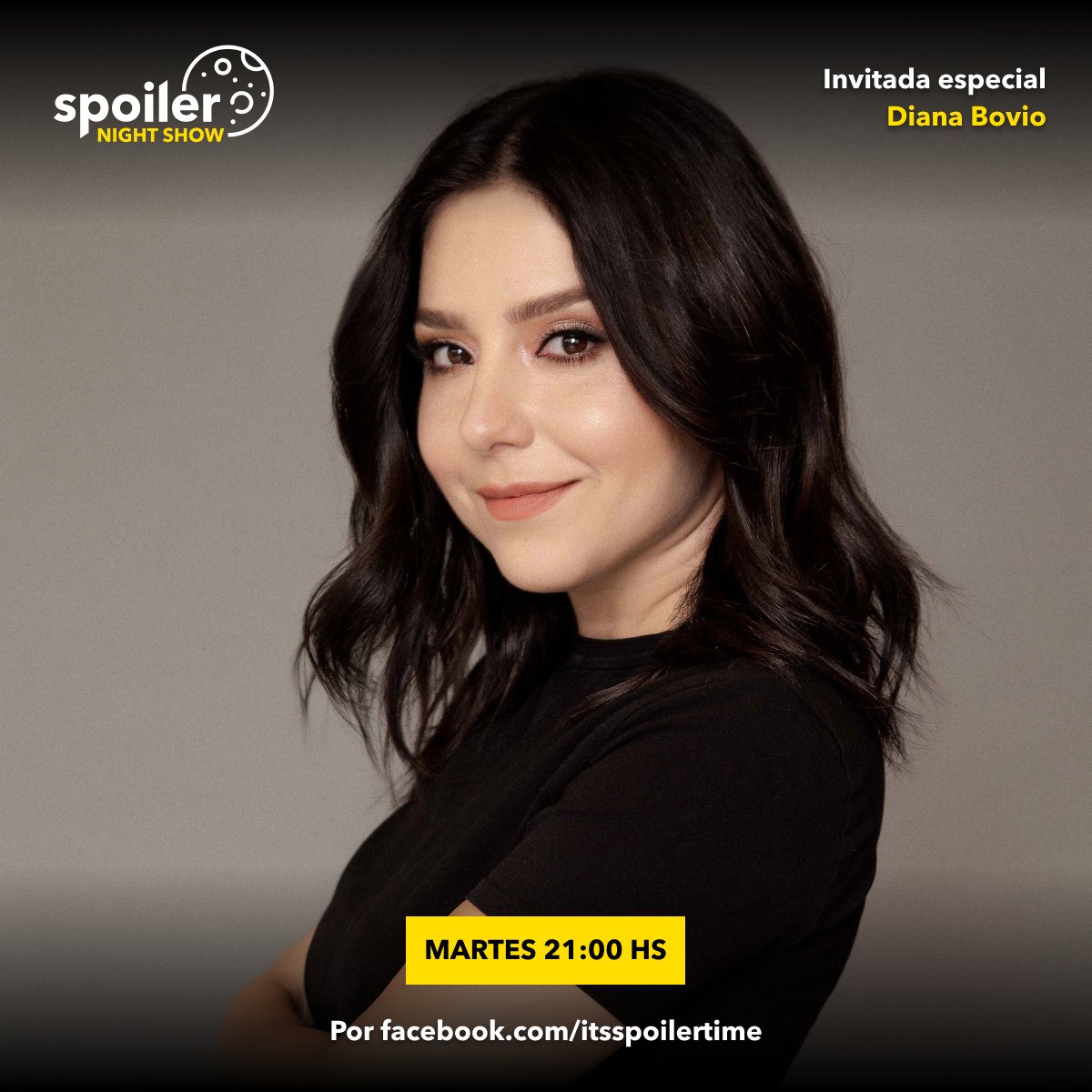 ¡Vuelve #SpoilerNightShow! 🌒 Para su regreso, <a href="/RanaFonk/">Rana Fonk</a> tendrá de invitada a la actriz <a href="/dibovio/">Diana Bovio</a>.

📆Martes a las 9 pm (MEX) en facebook.com/events/2424116….