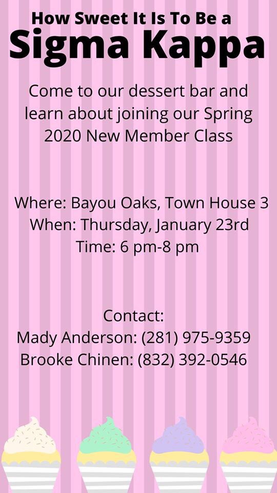 We’d love to see all you lovely ladies come learn about our 2020 new member class